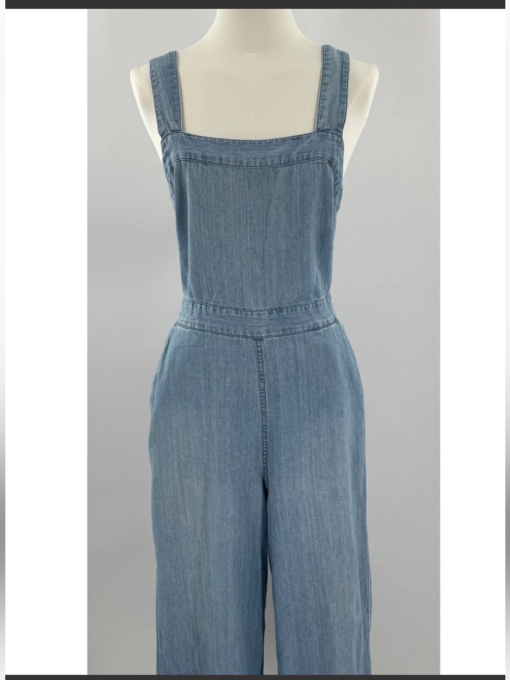 Loft Denim Square Neck Jumpsuit